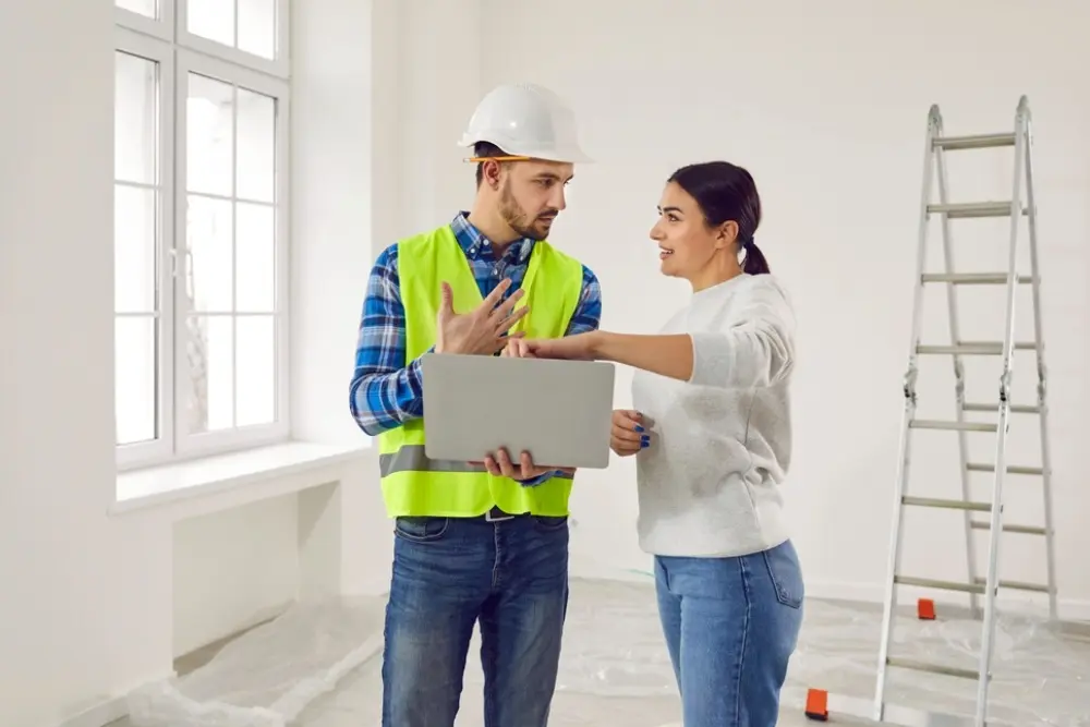 Property manager communicating with homeowners and providing community updates and resident support